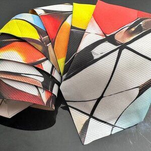 Modernist Tie Retro Designer Menswear Tie Necktie Mid Century Painting Abstract